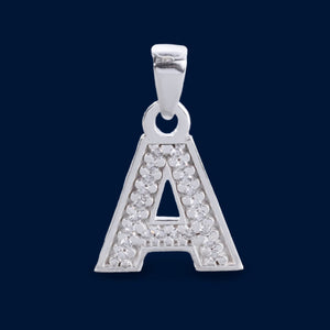 #D490 - Dije Letra De Plata Con Piedra Zirconia - F1.4