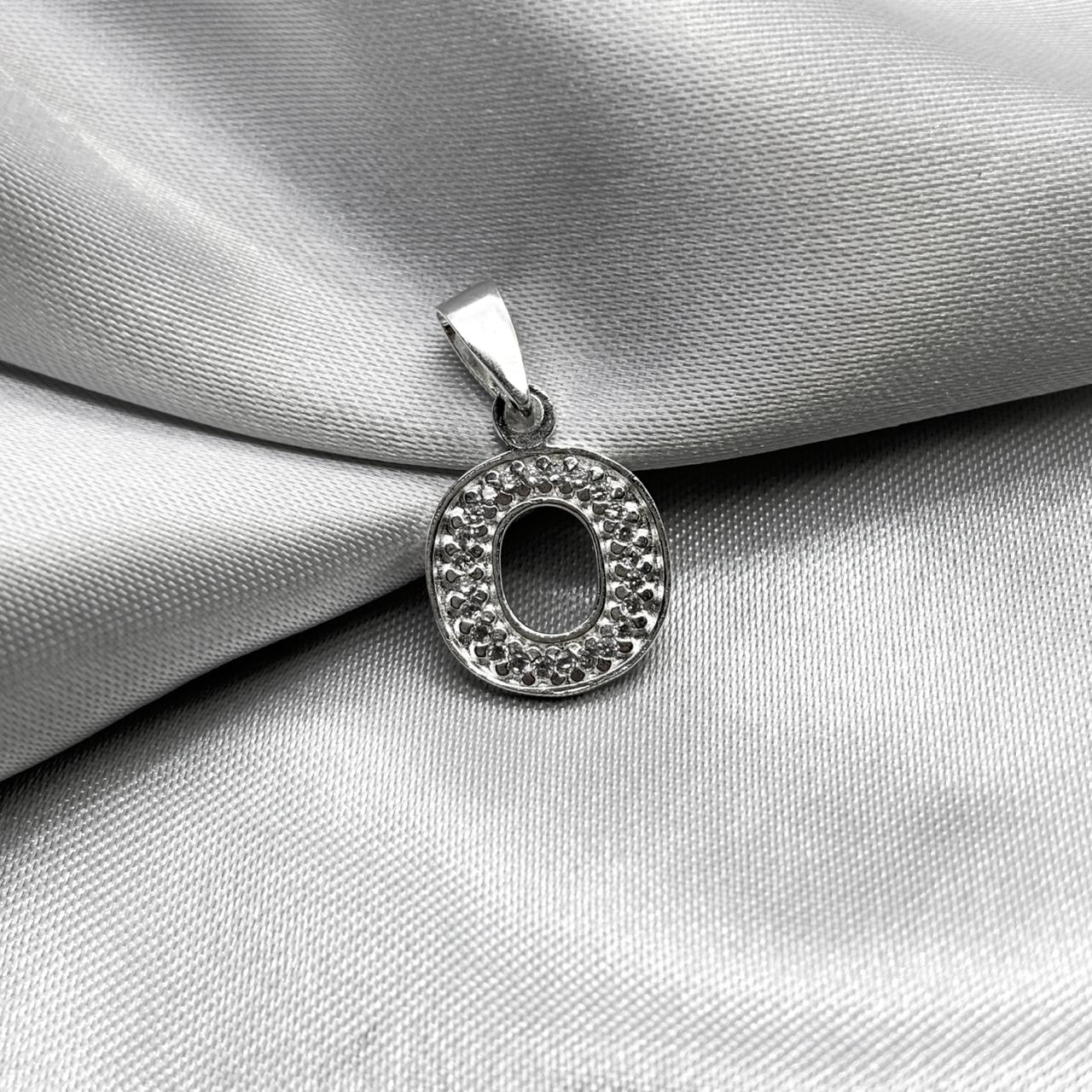 #D490 - Dije Letra De Plata Con Piedra Zirconia - F1.4