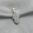 #D494 - Dije Mano De Fátima/Hamsa Piedra Zirconia Plata - A18/1.2