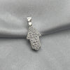 #D494 - Dije Mano De Fátima/Hamsa Piedra Zirconia Plata - A18/1.2