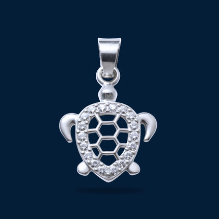 #D515 - Dije Tortuga Marina Con Zirconia Plata - B09/1.6