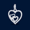 #D531 - Dije Triple Corazón Con Piedra Zirconia Plata - B12/1.3