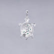 #D554 - Dije Tortuga Con Zirconias Baño De Rodio Plata - C16/3.6
