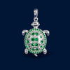 #D554 - Dije Tortuga Con Zirconias Baño De Rodio Plata - MI3.4