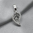 #D555 - Dije Hoja De Árbol Con Piedra Zirconia Plata - F1.0