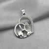 #D563 - Dije Corazón Pareja De Elefantes Piedra Zirconia Plata - LL1.6