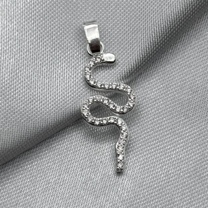 #D579 - Dije Serpiente Con Piedra Zirconia Plata - F1.1