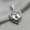 #D606 - Dije Corazón Pies Bebé Piedra Zirconia Plata - B11/2.0