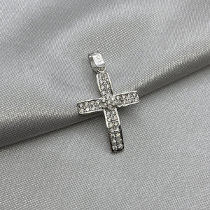 #D608 - Dije Cruz Con Zirconia Plata - B09/1.3
