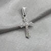 #D610 - Dije Cruz Gótica Con Piedra Zirconia Plata - B09/1.5
