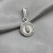 #D614 - Dije Circular Virgen De Guadalupe Con Zirconia Plata - B09/1.7