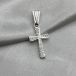 #D615 - Dije De Cruz Religiosa Delgada Con Zirconia Plata - B09/1.5