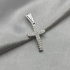 #D618 - Dije De Cruz Con Zirconia Plata - A09/2.2