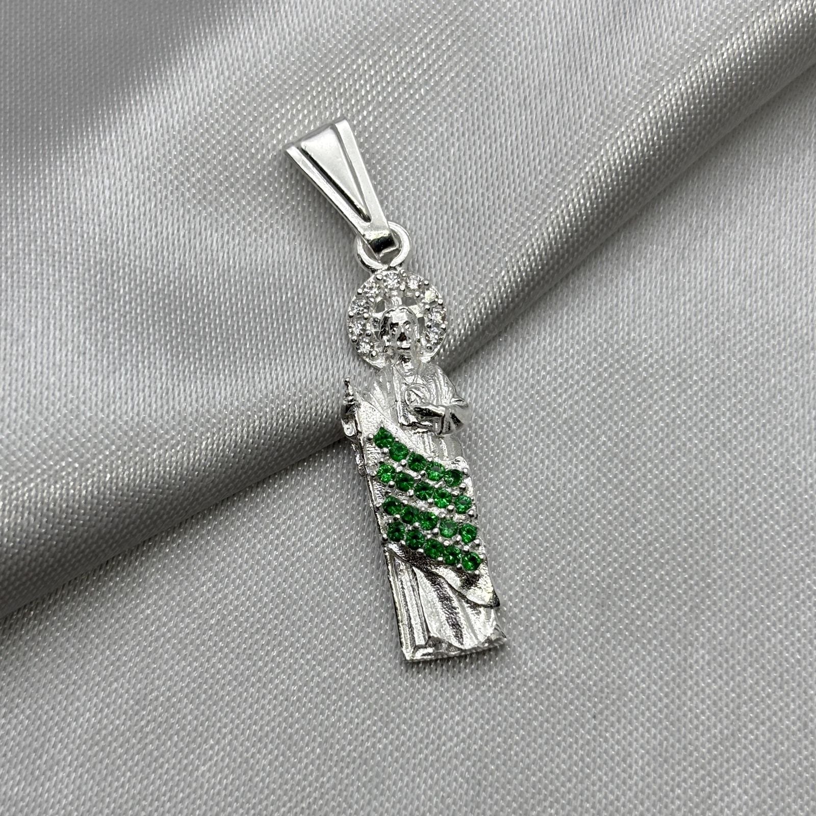 #D622 - Dije De San Judas Tadeo Con Zirconia De Plata - A09/2.6