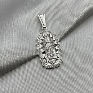#D628 - Dije Virgen De Guadalupe Con Zirconia Plata - A09/3.9