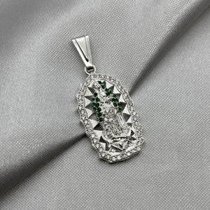 #D628 - Dije Virgen De Guadalupe Con Zirconia Plata - A09/3.9
