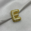 #DOL133 - Dije Letra Inflada Abecedario Con Piedra Zirconia Oro Laminado 18K - LA030/