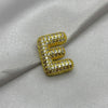 #DOL133 - Dije Letra Inflada Abecedario Con Piedra Zirconia Oro Laminado 18K - LA030/
