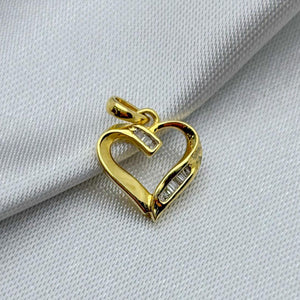 #DX10104 - Dije Corazón Con Diamante Natural Oro 10K - LX150/