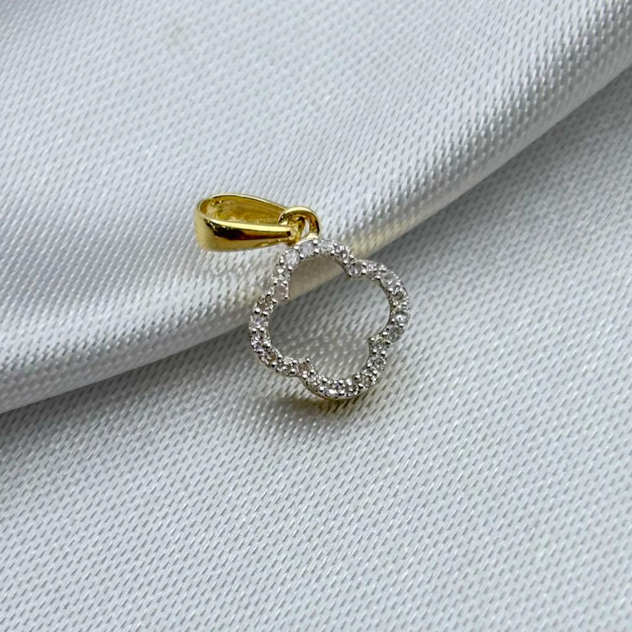 #DX10108 - Dije Trébol Tipo Van Cleef Con Diamante Natural Oro 10K - LX210/