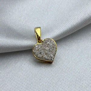 #DX10102 - Dije Corazón Con Diamante Natural Oro 10K - MX190/