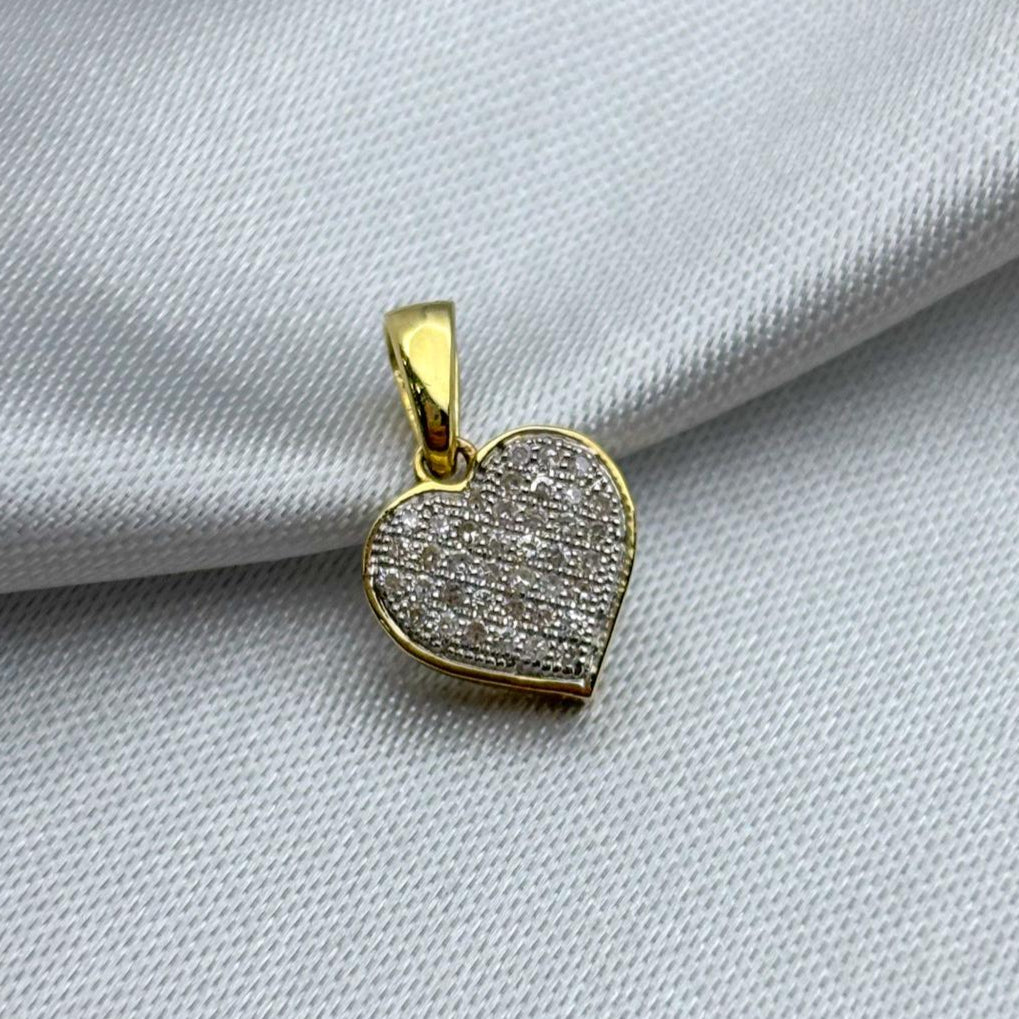 #DX10102 - Dije Corazón Con Diamante Natural Oro 10K - MX190/