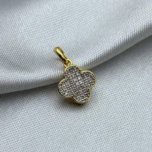 #DX10103 - Dije Trébol Tipo Van Cleef Con Diamante Natural Oro 10K - MX170/