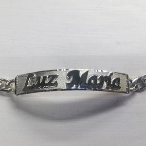 #HE104 - Nombre/Letra Sobre Puesto Personalizado De Plata 925 En Esclava (La Esclava Se Vende Por Separado) - DE020/ - DE028/