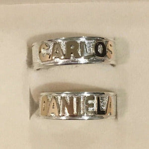 #HE106 - Letras Sobre Puestas En Argollas Lisas De Plata (La Argolla Se Vende Por Separado - DE020/ - DE028/