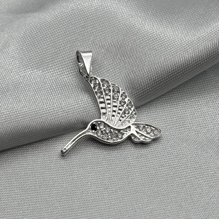 #D443 - Dije Colibrí Con Piedra Zirconia Plata - ZC2.1
