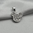 #D449 - Dije Mickey Mouse Con Piedra Zirconia Plata - A09/2.0