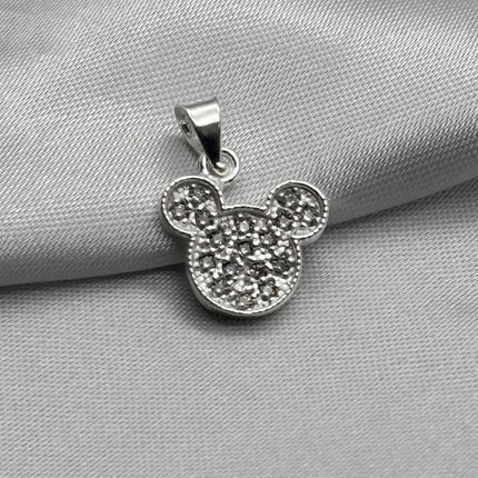 #D449 - Dije Mickey Mouse Con Piedra Zirconia Plata - A09/2.0