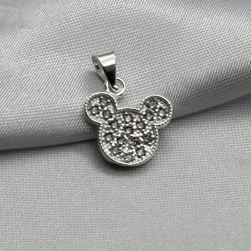#D449 - Dije Mickey Mouse Con Piedra Zirconia Plata - A09/2.0