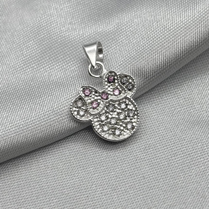#D452 - Dije Minnie Mouse Con Piedra Zirconia Plata - A09/2.0
