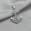 #D436 - Dije Ancla Con Piedra Zirconia Plata - A09/2.1