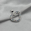 #D434 - Dije Corazón Con Piedra Zirconia Multicolor Plata - A09/2.6