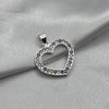 #D434 - Dije Corazón Con Piedra Zirconia Multicolor Plata - A09/2.6