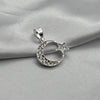 #D442 - Dije Media Luna Y Estrella Piedra Zirconia Plata - A09/2.2