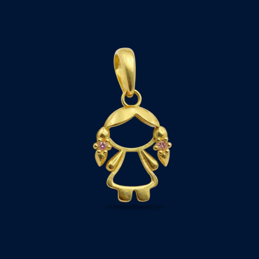 #D10256 - Dije Niña Con Piedra De Zirconia Oro 10K - H04/1.3
