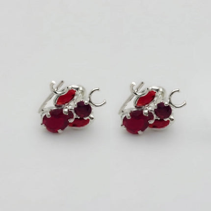 #BR193 - Broquel COnciencia/Angel/Diablito Piedra Zirconia Plata - E48/