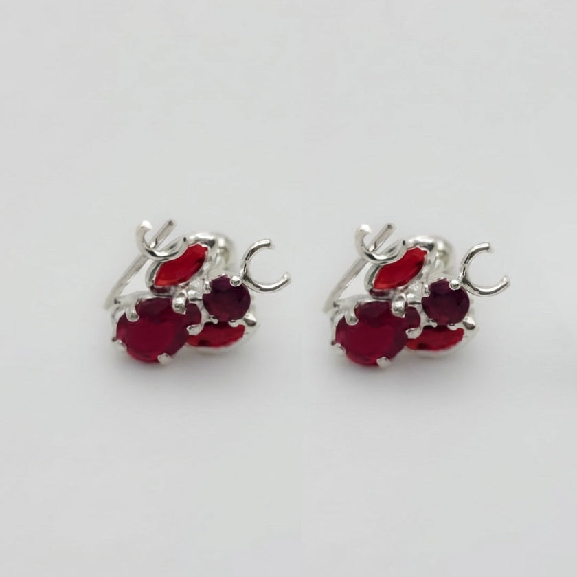 #BR193 - Broquel COnciencia/Angel/Diablito Piedra Zirconia Plata - E48/