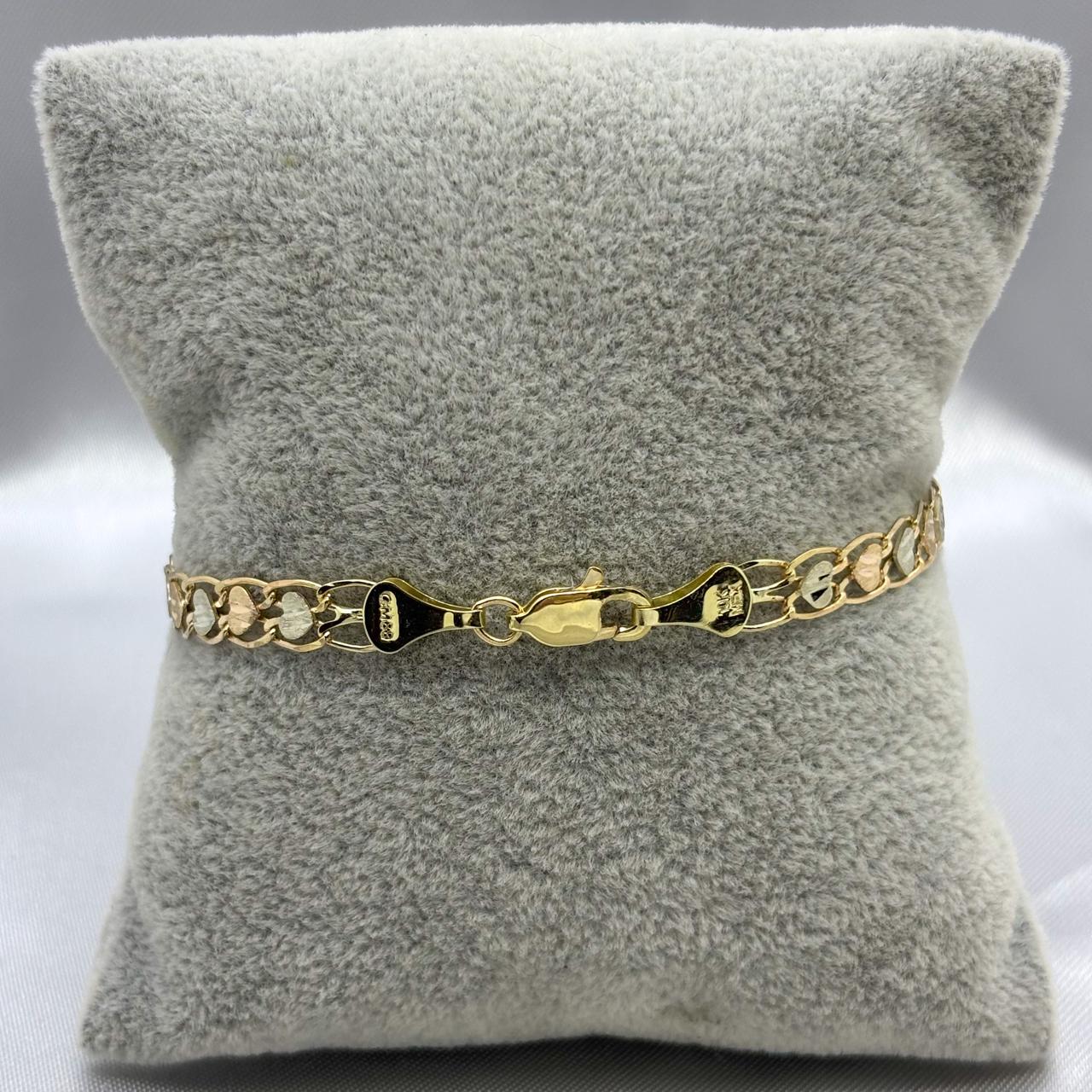 #ESC10119 - Esclava Virgen de Guadalupe Corazones Oro 10K - I05/5.9