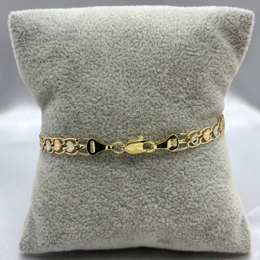 #ESC10119 - Esclava Virgen de Guadalupe Corazones Oro 10K - I05/5.9