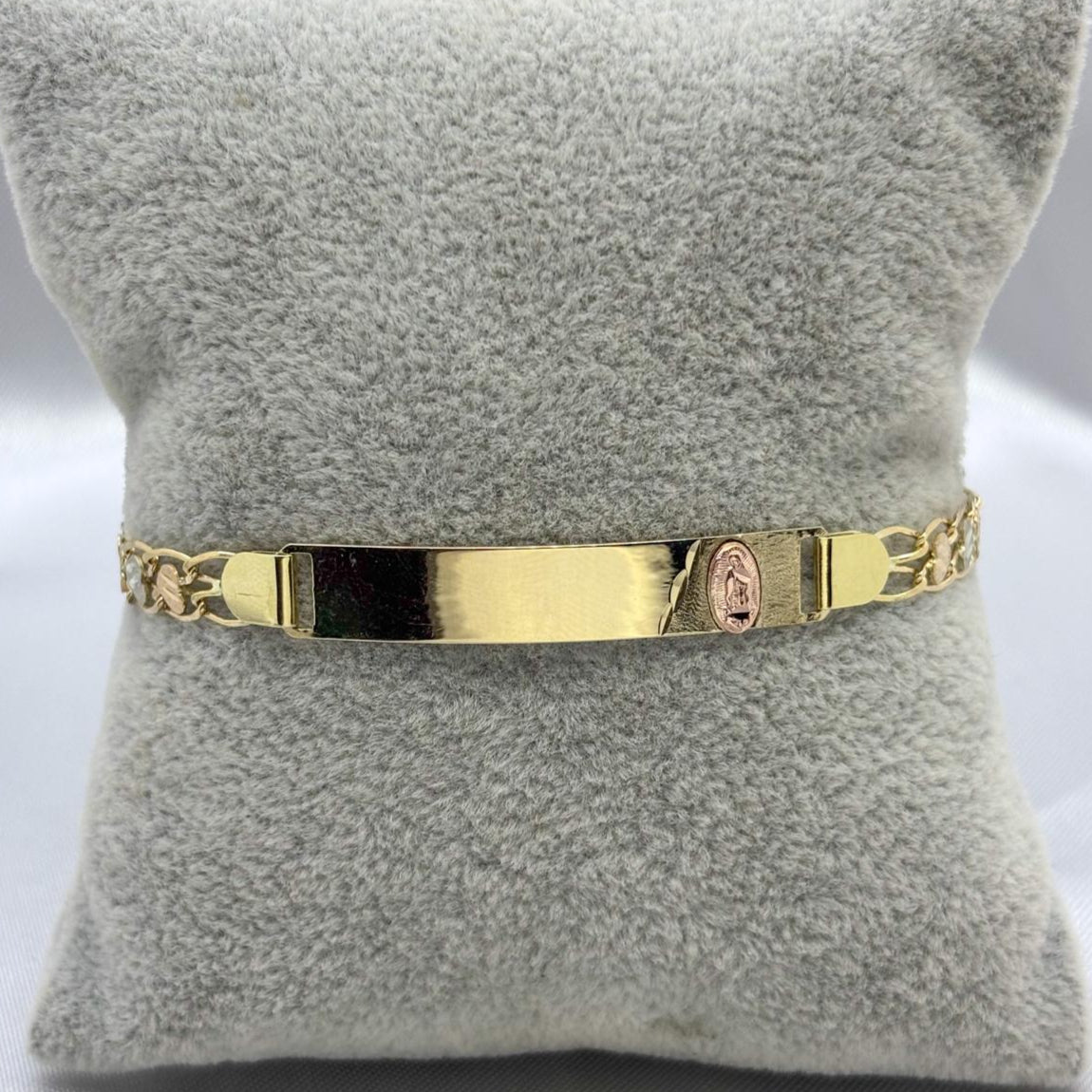 #ESC10119 - Esclava Virgen de Guadalupe Corazones Oro 10K - I05/5.9