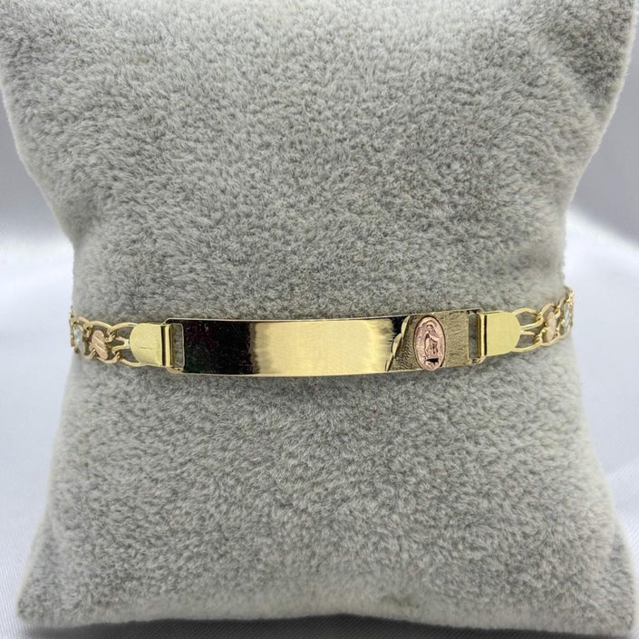 #ESC10119 - Esclava Virgen de Guadalupe Corazones Oro 10K - I05/5.9