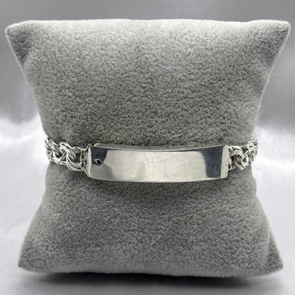 #ESC131 - Esclava Tejido Chino Placa En Caja Plata - 9.5 mm - A06/36.0