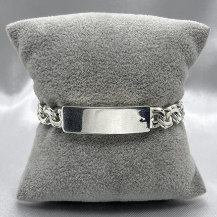 #ESC133 - Esclava Tejido Chino Placa En Caja Plata - 9 mm - A06/32.2