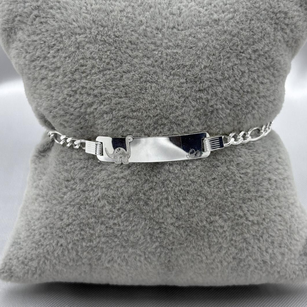 #ESC190 - Esclava Dinosaurio Cuello Largo Plata - A12/3.2