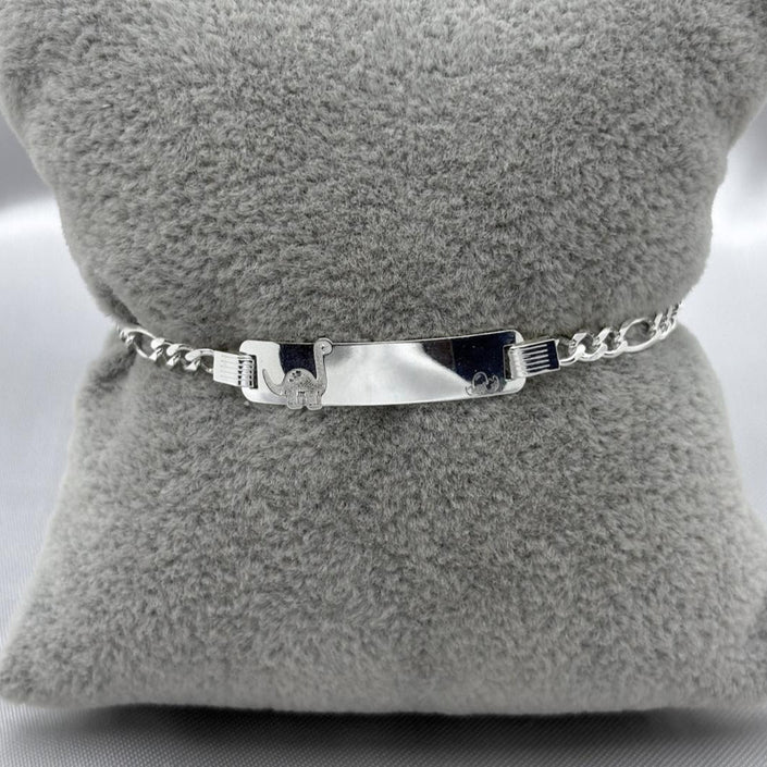 #ESC190 - Esclava Dinosaurio Cuello Largo Plata - A12/3.2