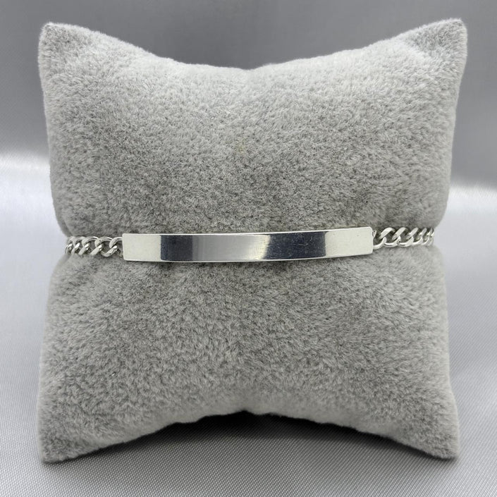 #ESC214 - Esclava Barbada Plata - 100 - 4 mm - A06/6.9